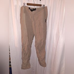 Tan Cargo Pants with Water-Resistant Fabric
